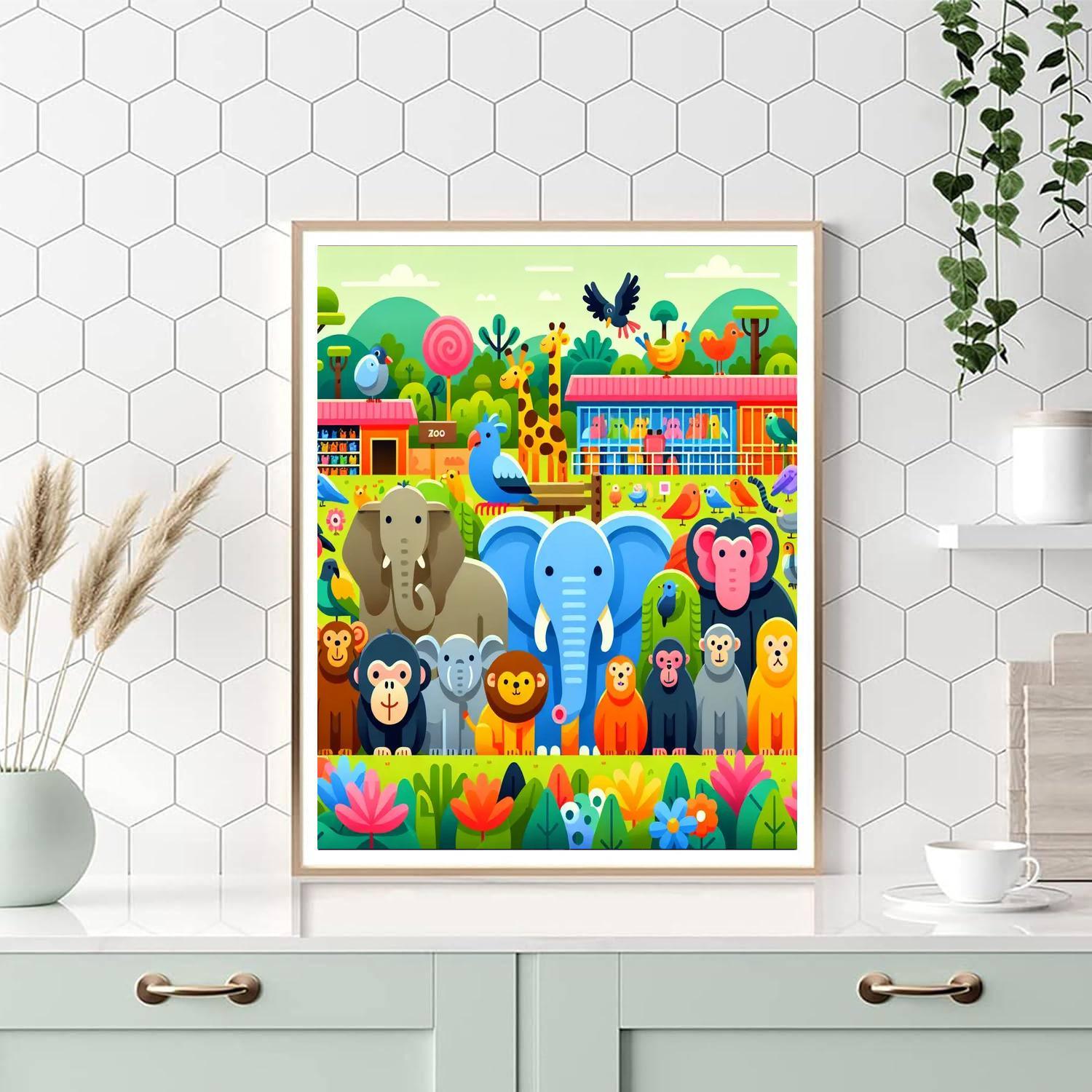 Joyful Zoo Safari Numbered Painting Kits