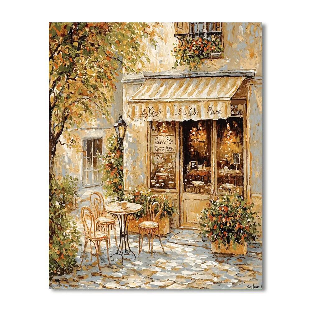 Pierre-Auguste Renoir Inspired Elegant European Café  Paint By Numbers