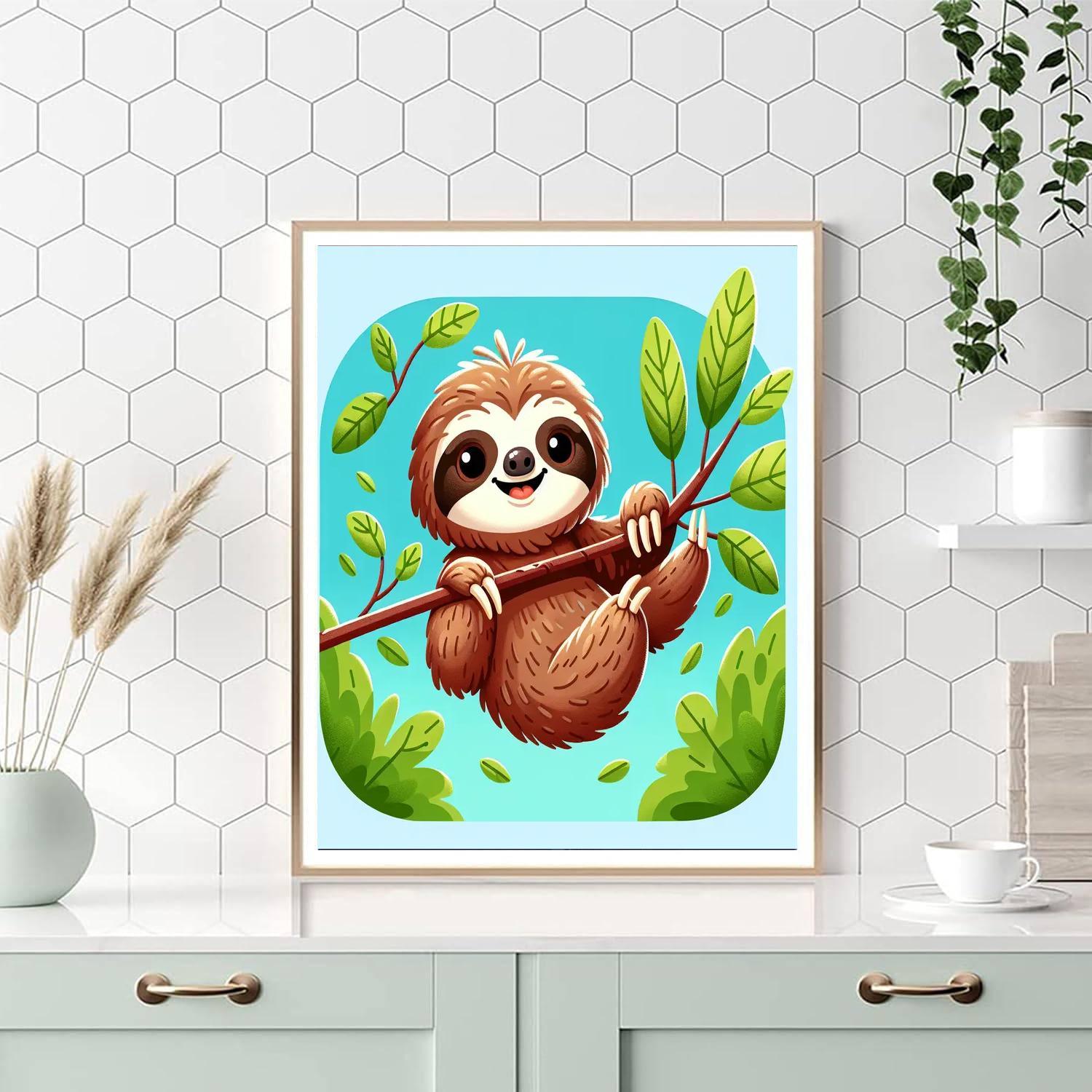 Snuggly Sloth DIY Paint By Numbers