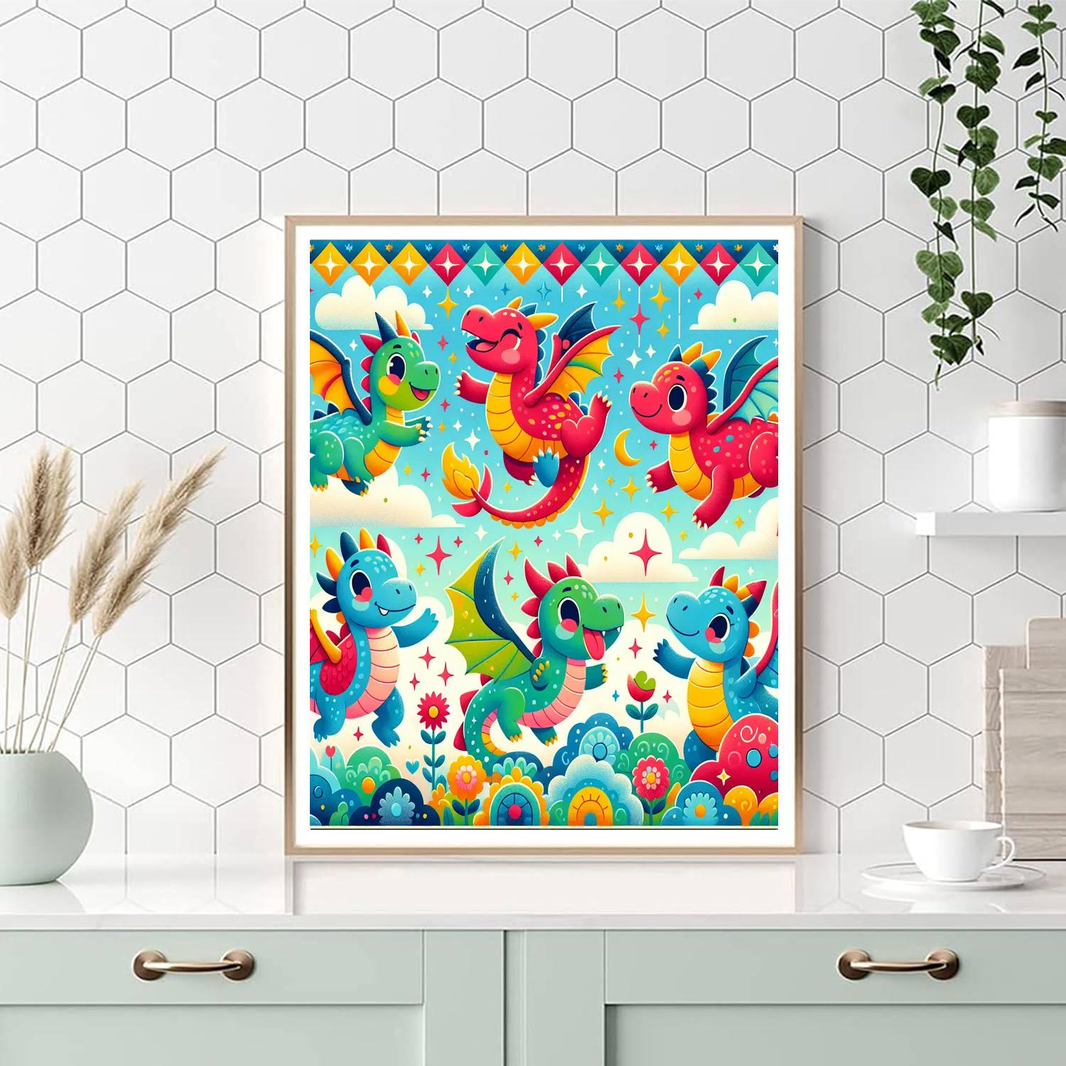Dancing Dragons Paint By Numbers Art