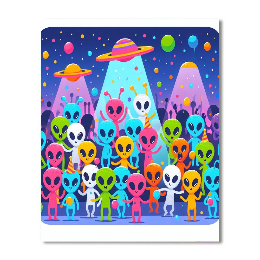 Funky Alien Party DIY Paint By Numbers