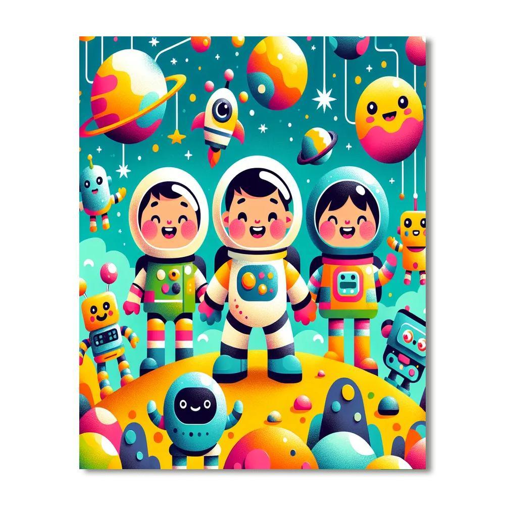 Space Explorer Team Paint By Numbers