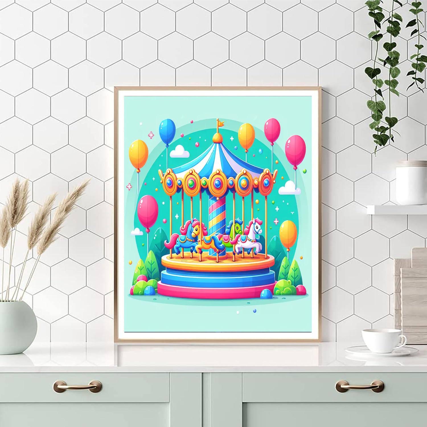 Merry Carousel Paint By Numbers Art