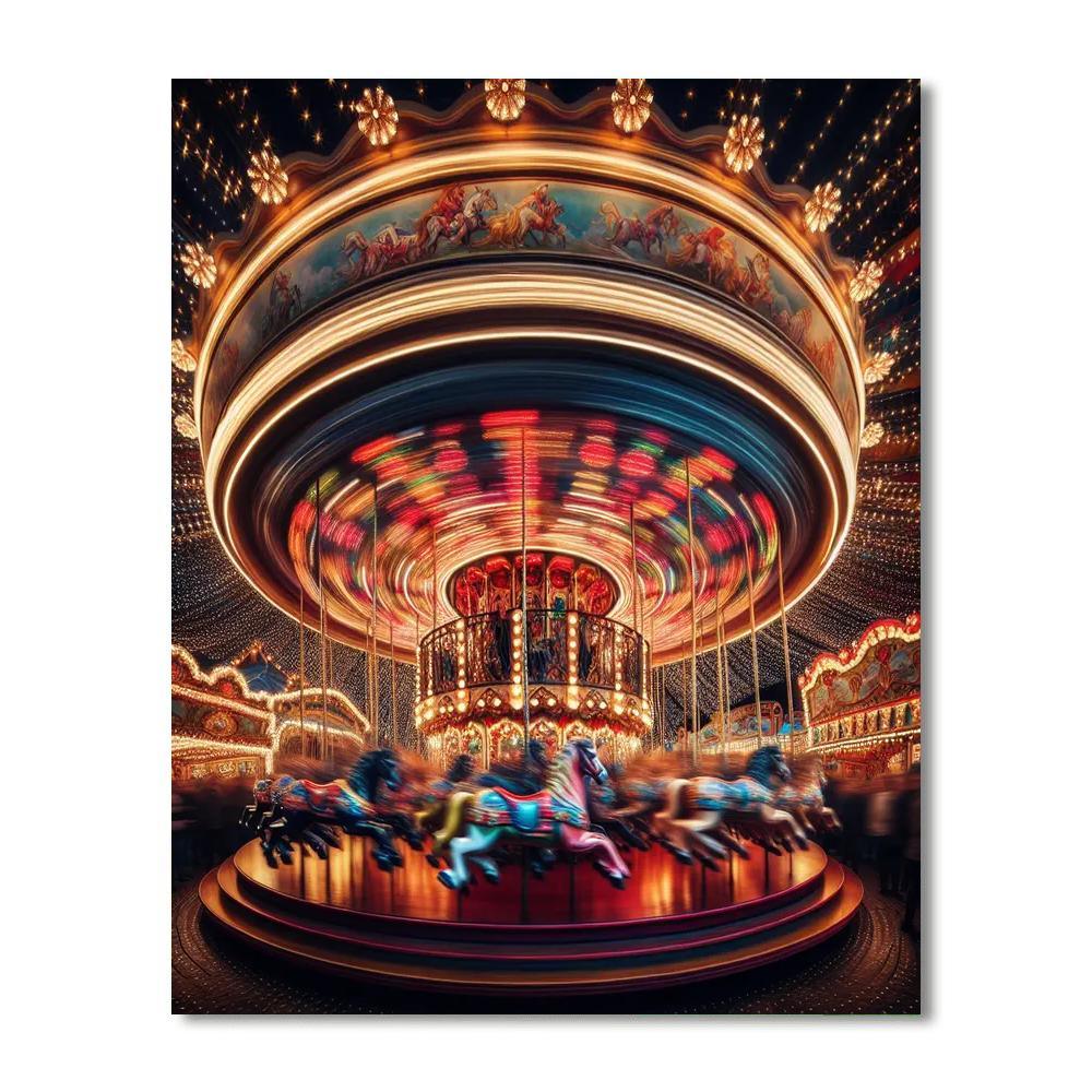 Joyful Carnival Carrousel Paint By Numbers Art