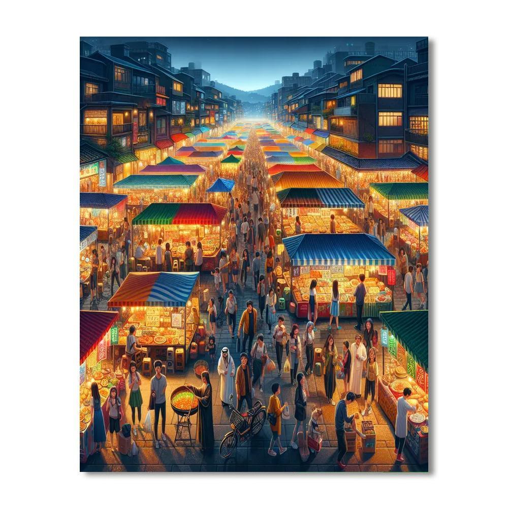 Taipei Night Market Festival - Taiwan Numbered Painting Kits