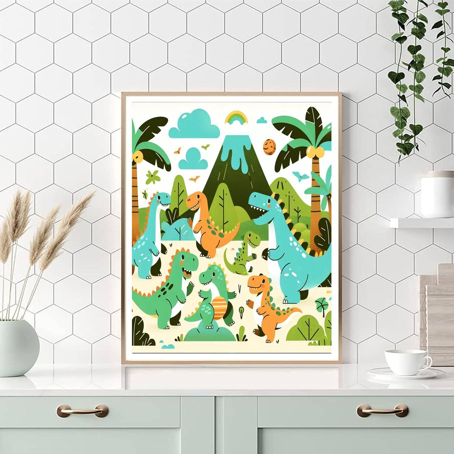 Friendly Dinosaur Exploration Paint By Color