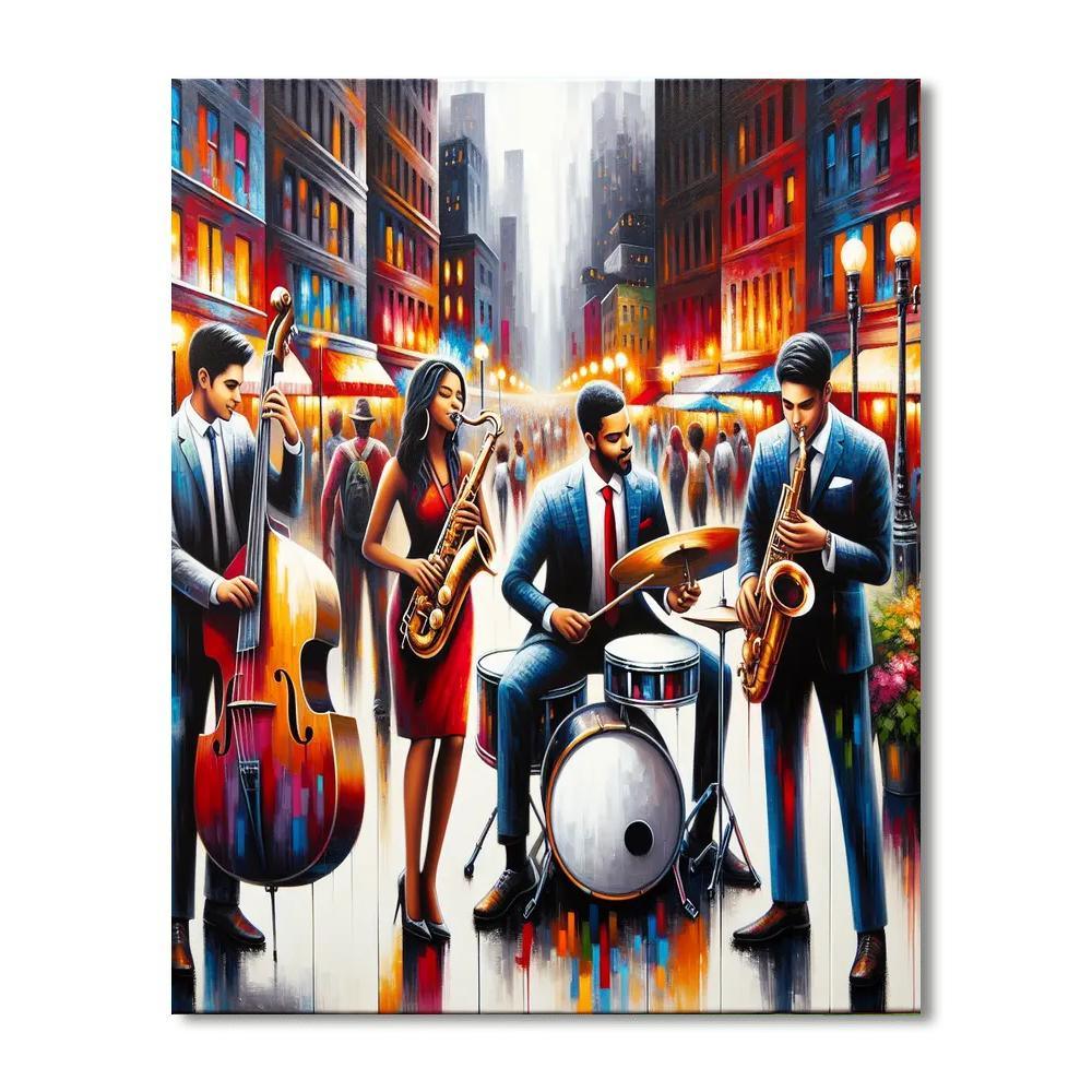Vibrant Urban Jazz Painting By Numbers Kit