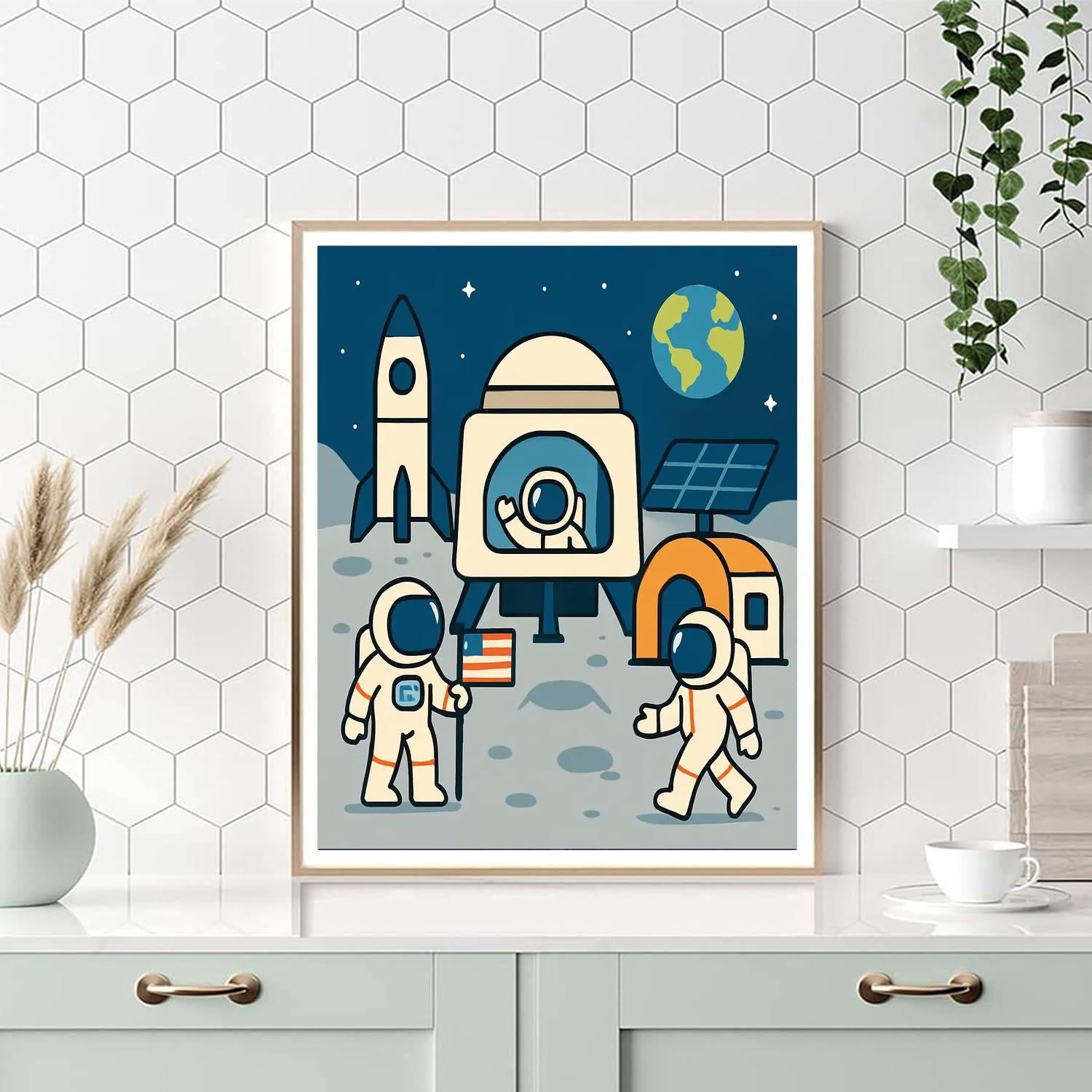 Lunar Base Exploration DIY Paint By Numbers
