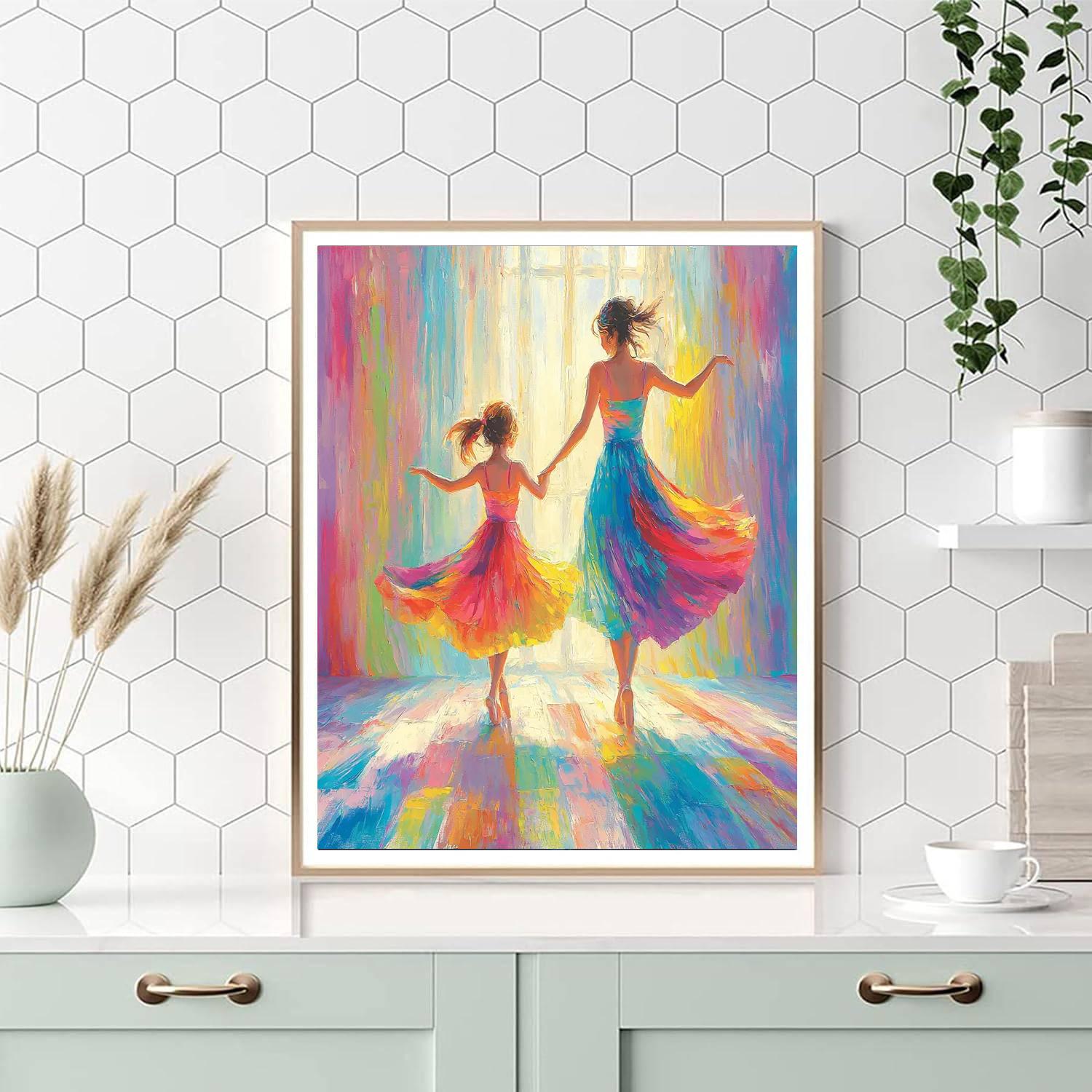 Mothers And Daughters Dancing Numbered Painting Kits