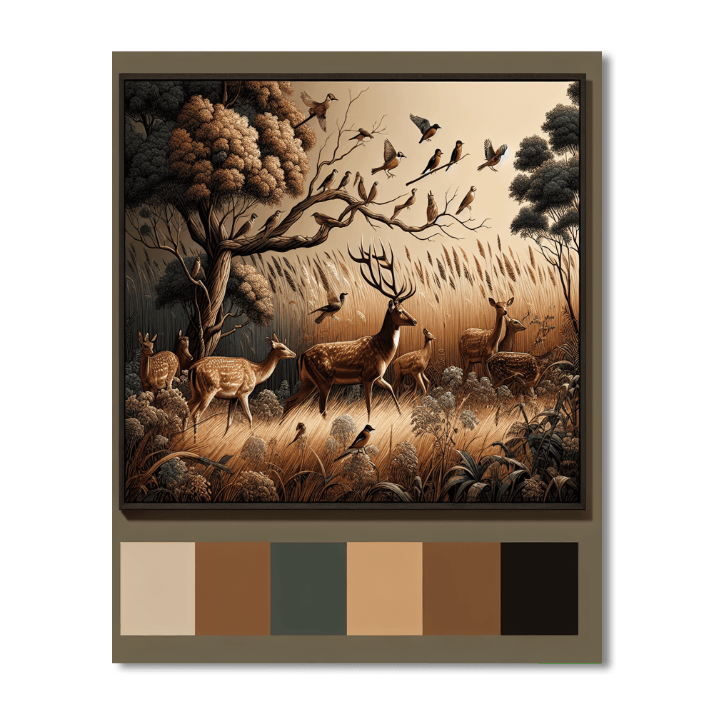 Artistic Wildlife Gathering Painting By Numbers Kit