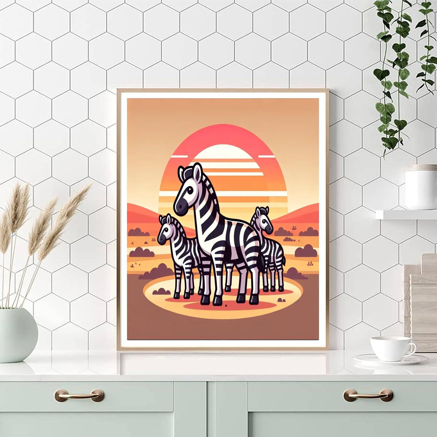 Sunset Safari Zebras Paint By Numbers