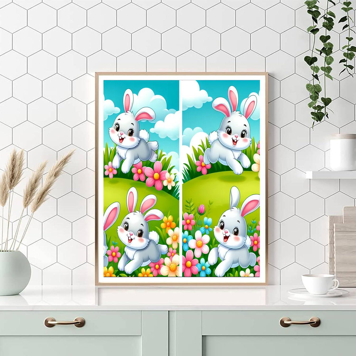 Bouncy Bunny Hop Paint By Number