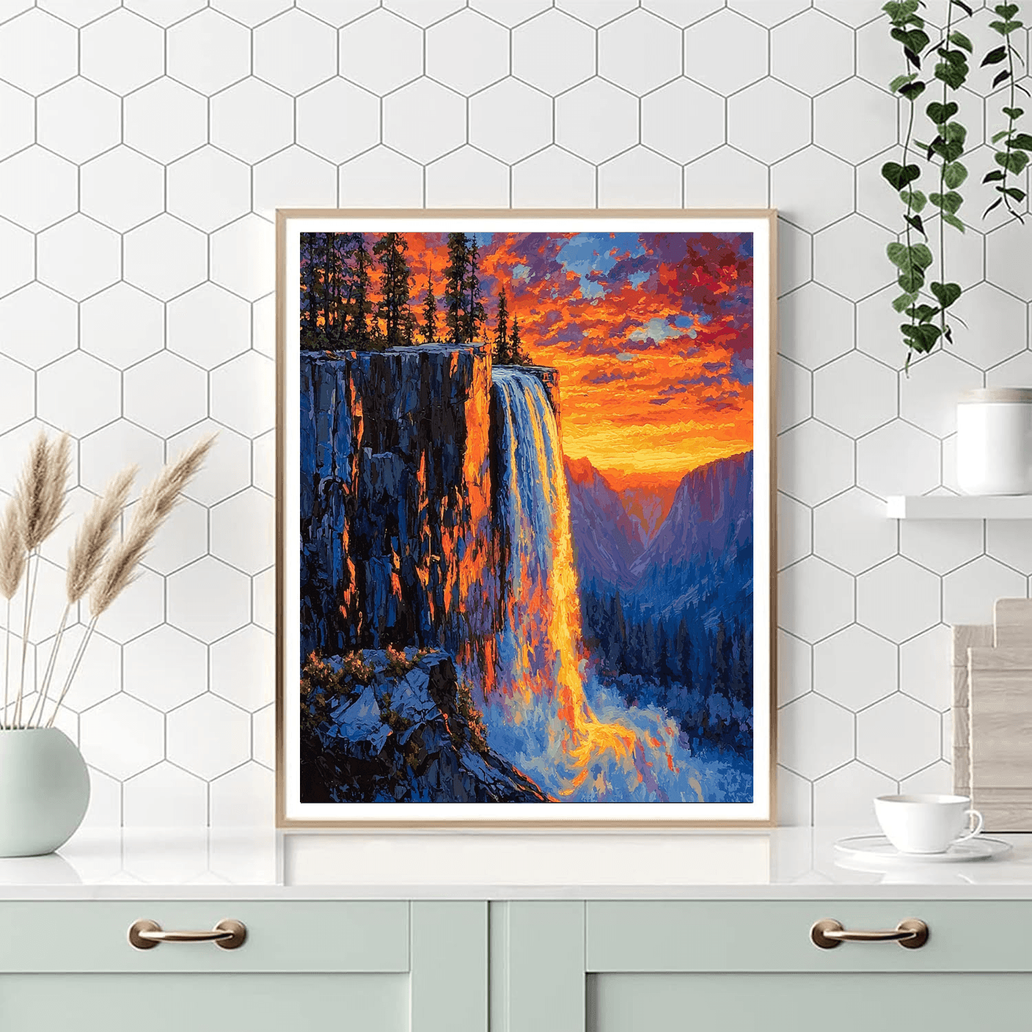 Yosemite Firefall - California Paint By Numbers Art