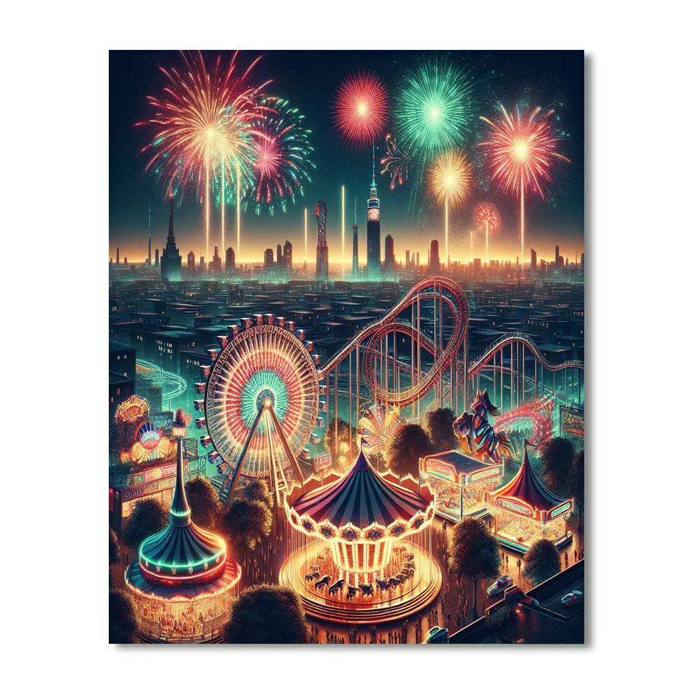 Vibrant City Carnival Paint By Numbers Art