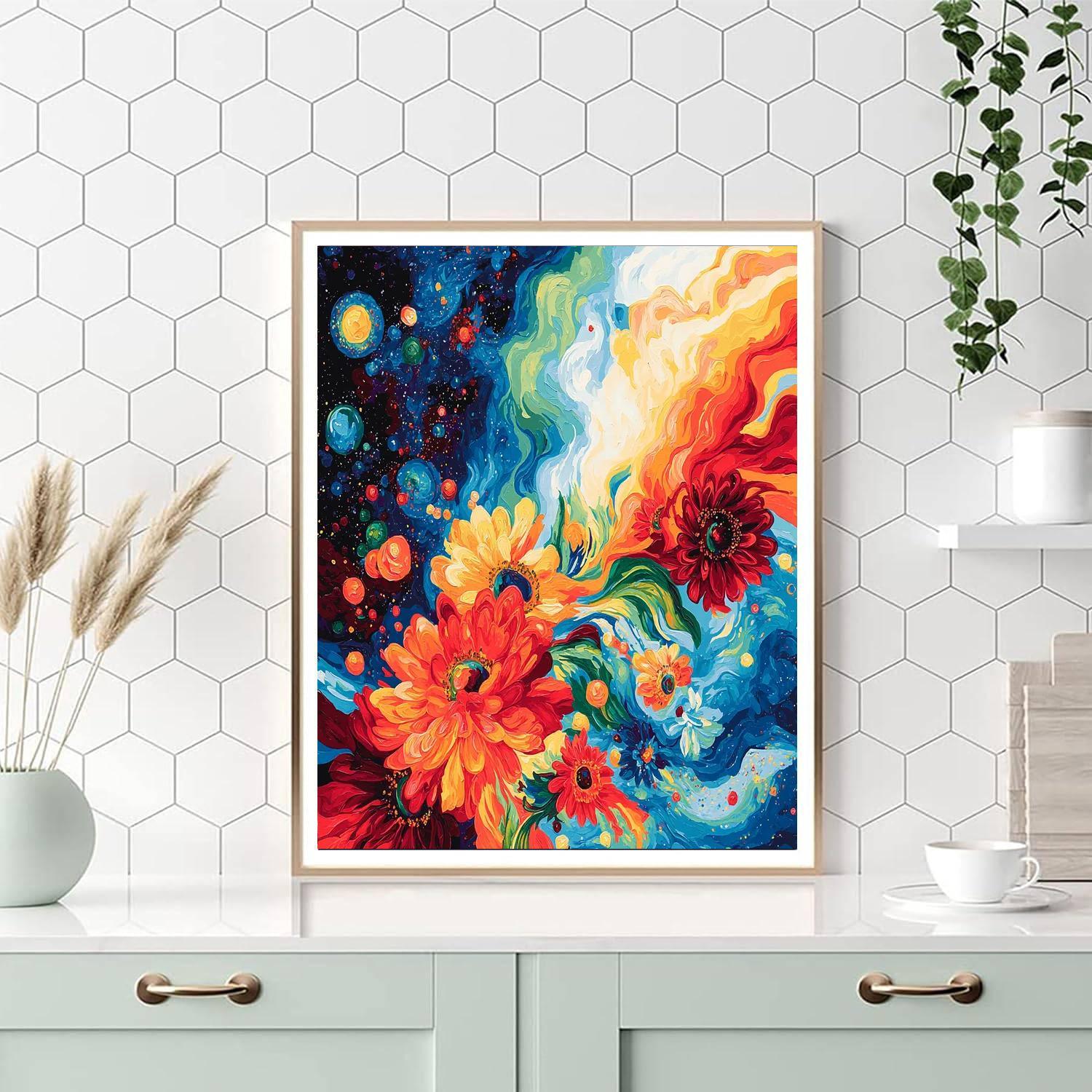 Dali Inspired Cosmic Flora  Painting By Numbers Kit