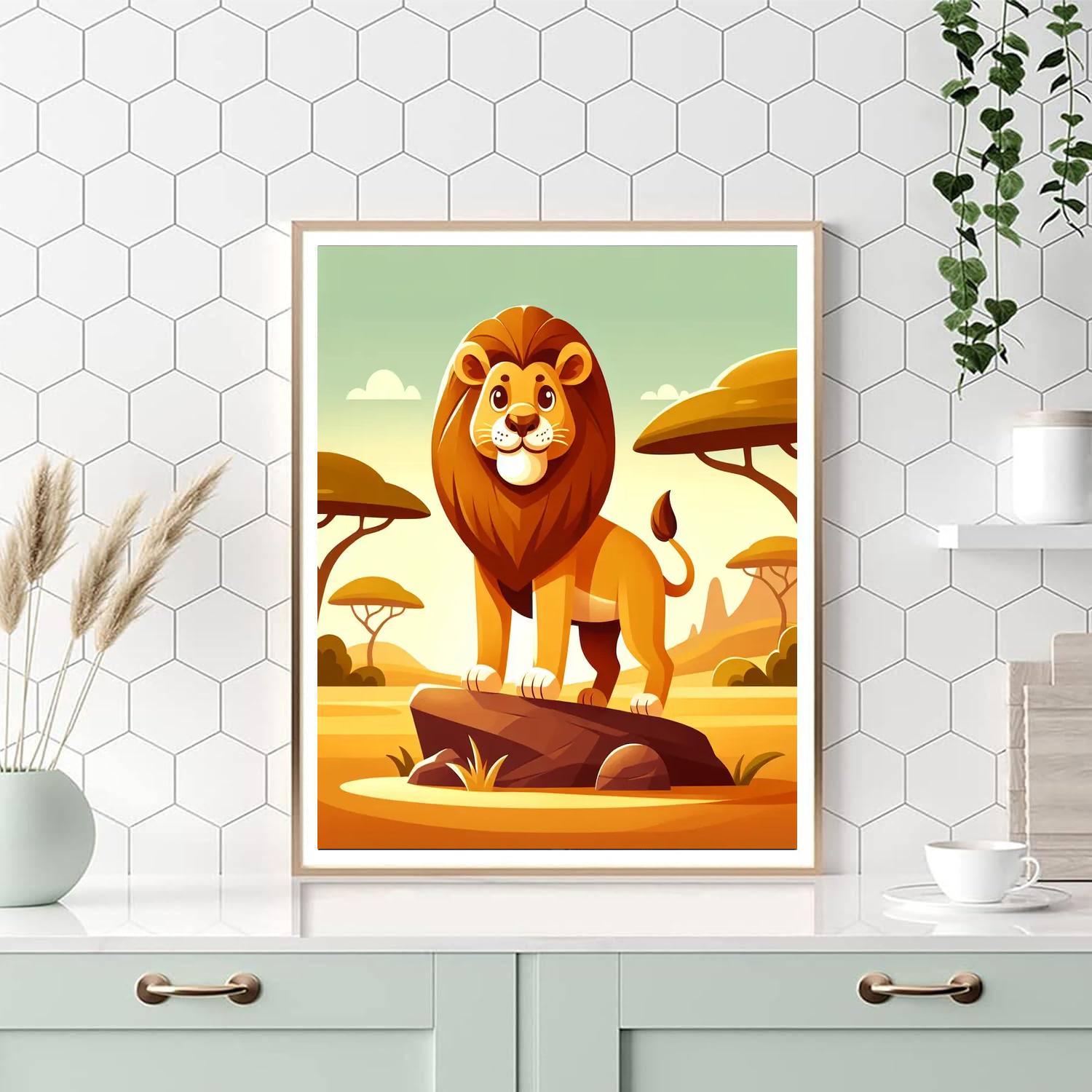 Heroic Lion's Kingdom Number Painting