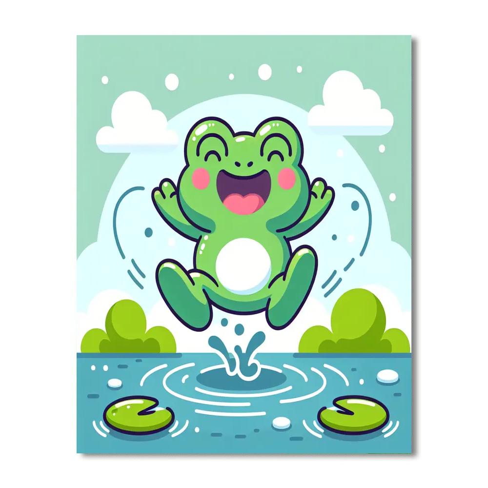 Charming Frog's Leap Number Painting