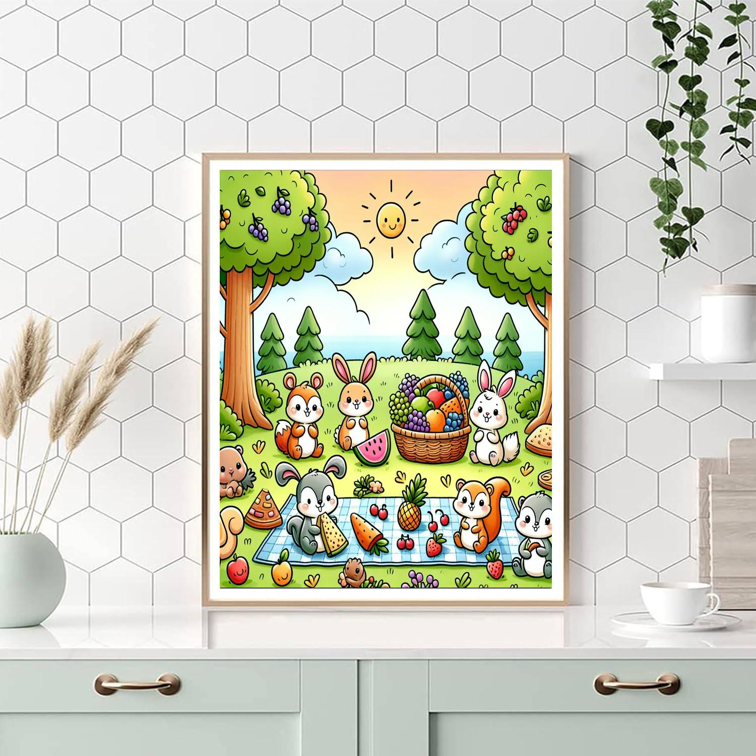 Merry Woodland Picnic Numbered Painting Kits