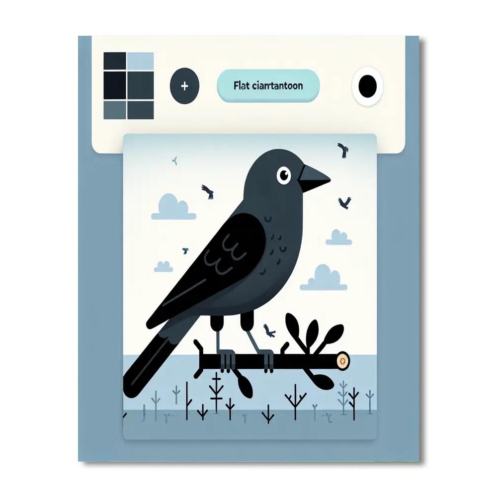 Jovial Jackdaw Paint By Numbers Art
