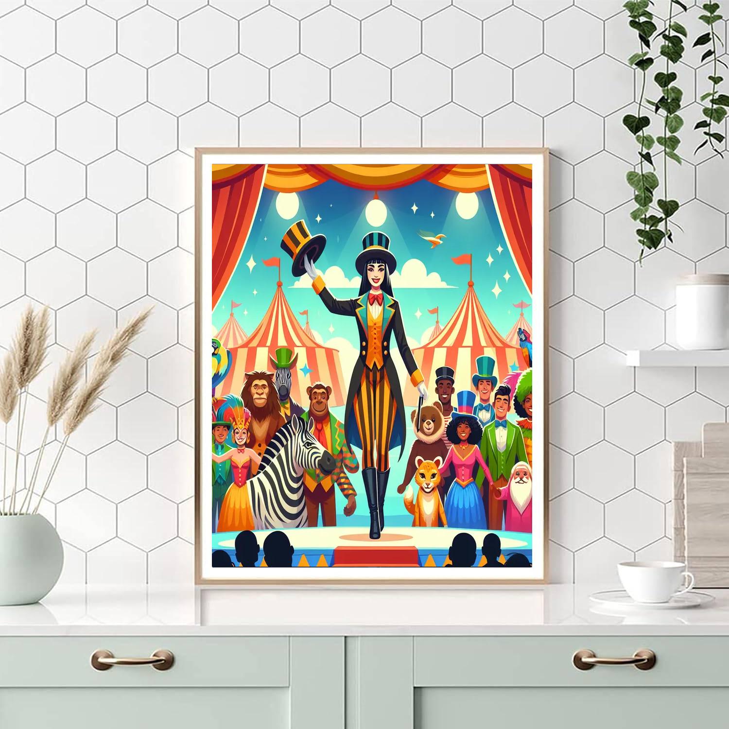 Magic Circus Performance DIY Paint By Numbers
