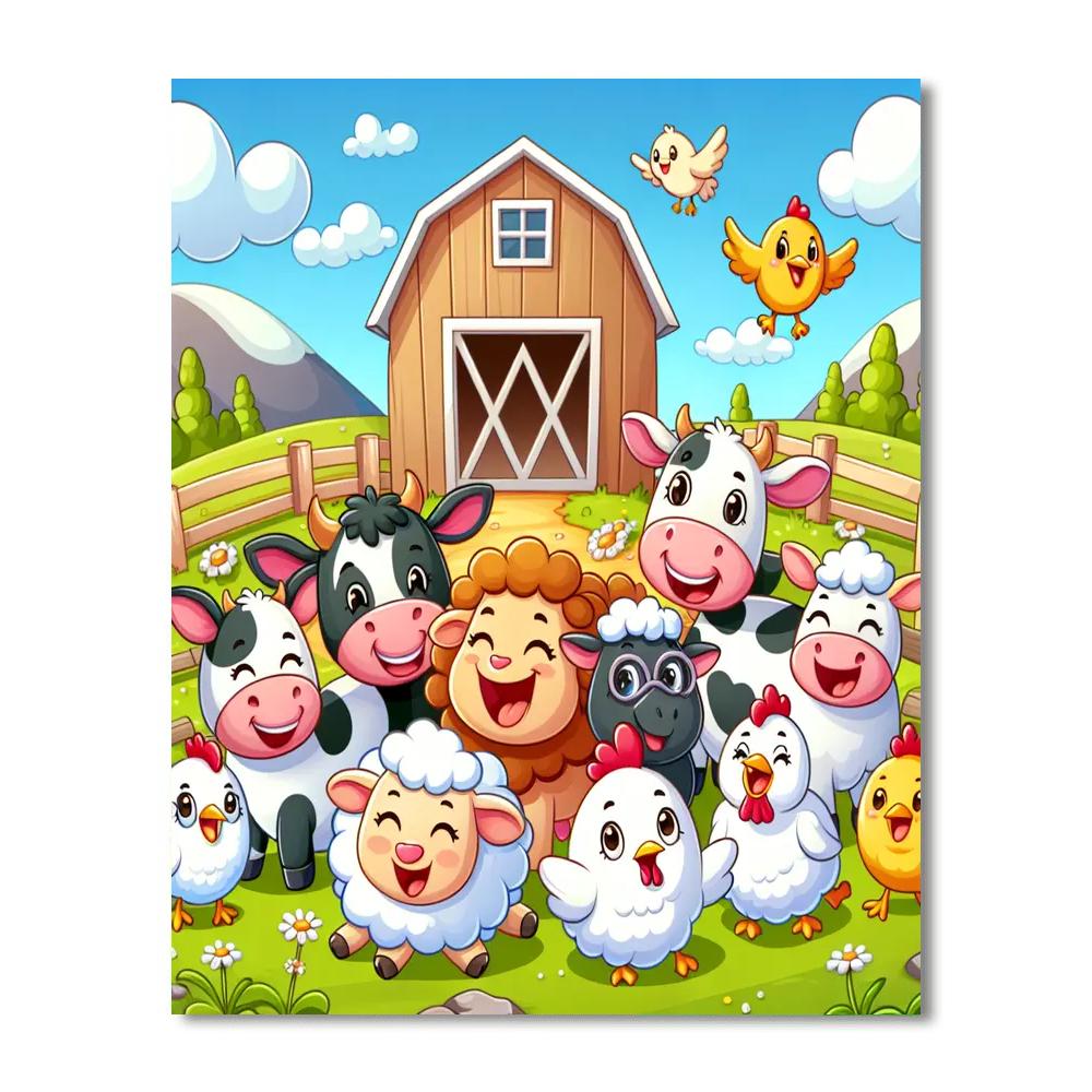Joyful Farm Day Numbered Painting Kits