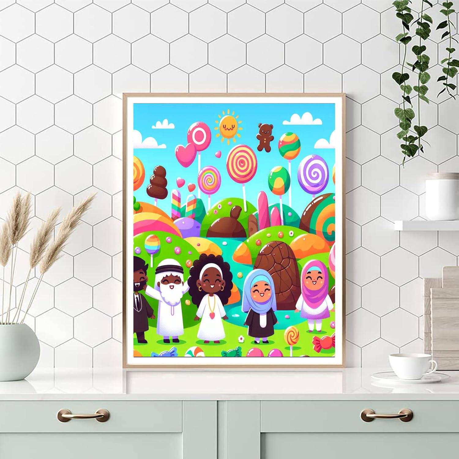 Colorful Candy Land Adventure Paint By Numbers Art