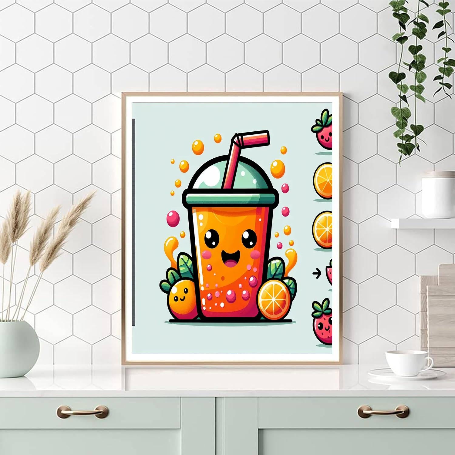 Bubbly Fruit Juice Painting By Numbers Kit