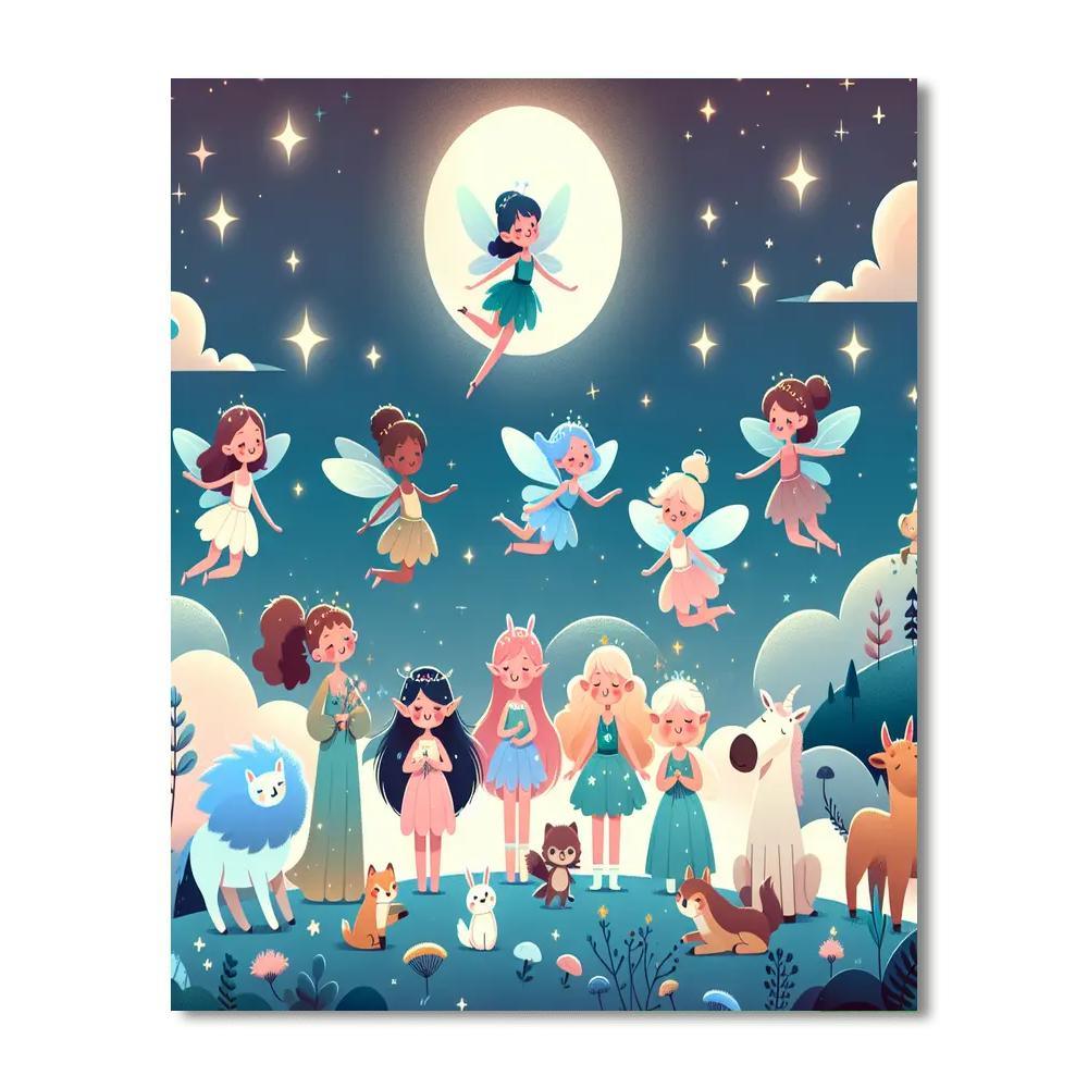 Moonlit Fairyland Escape Paint By Numbers Art