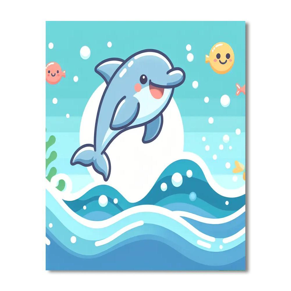 Playful Dolphin Adventure Number Painting