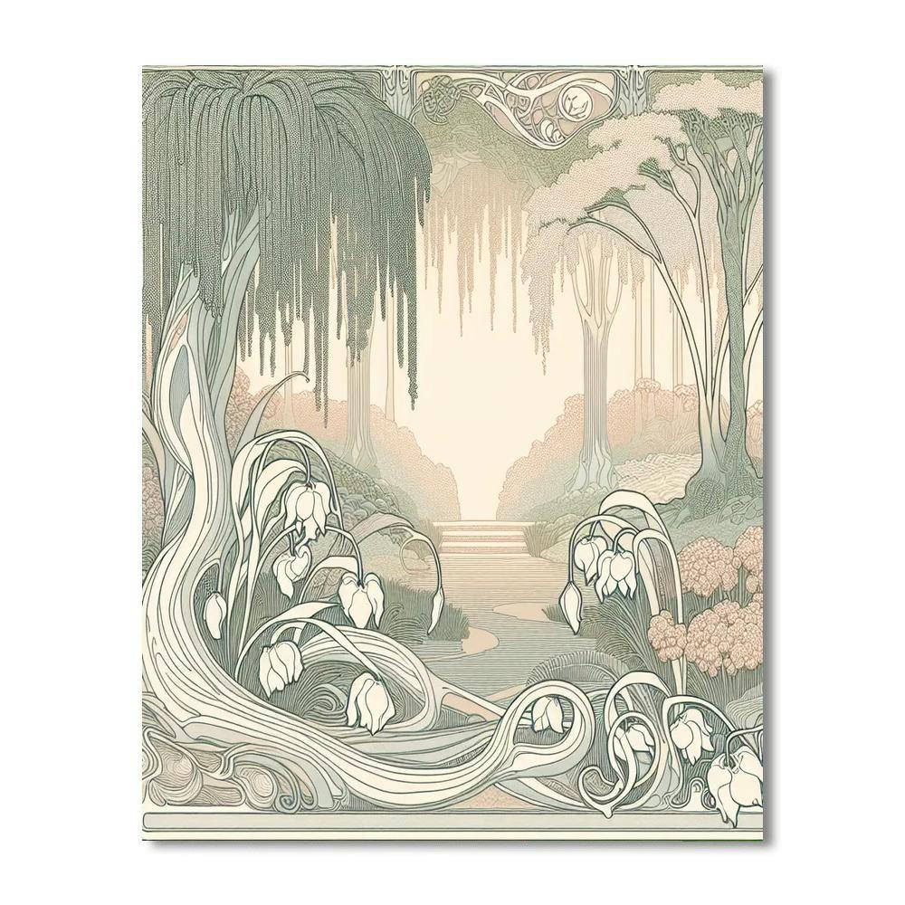 Art Nouveau Garden Painting Number Kit