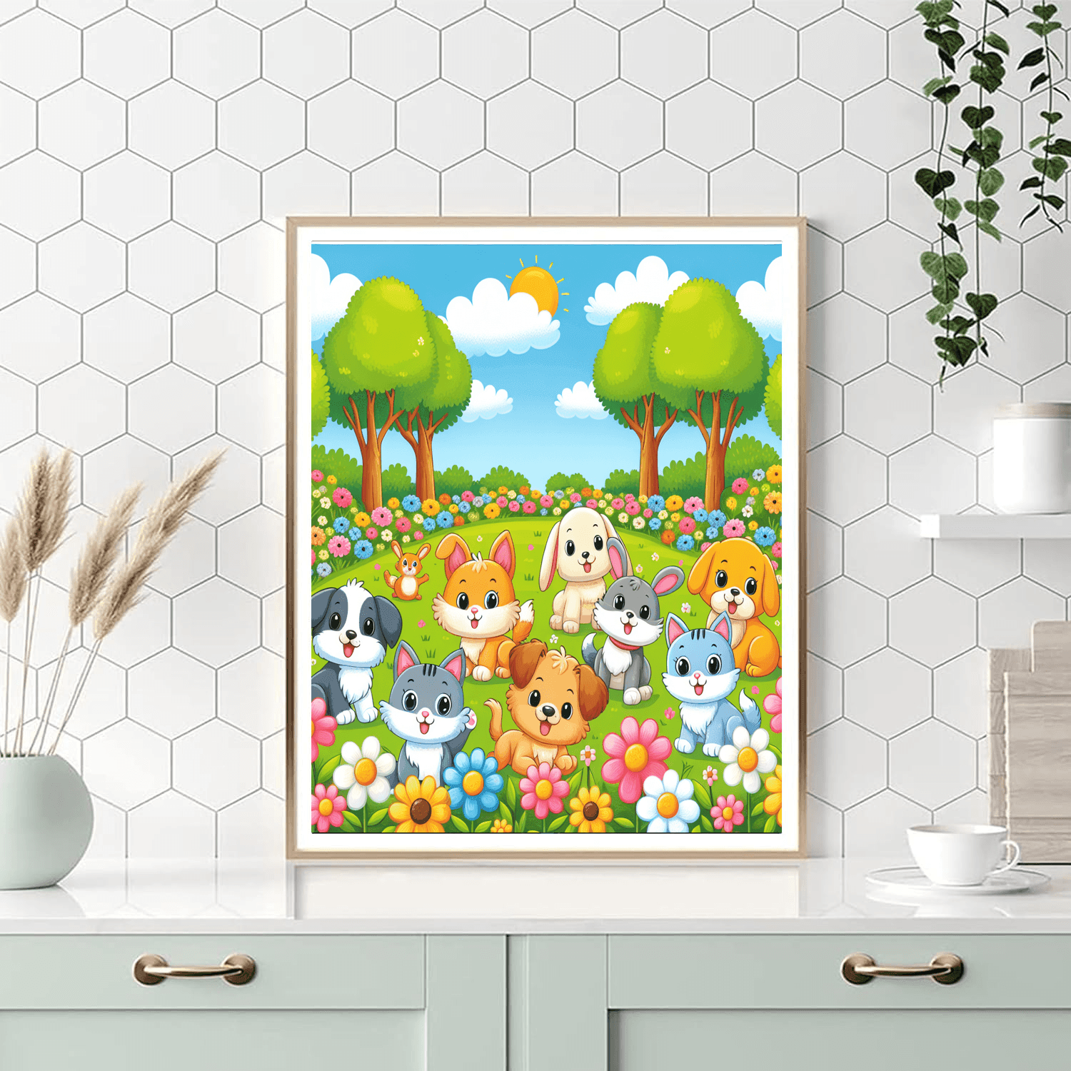 Magical Pet Playground Paint By Numbers Art