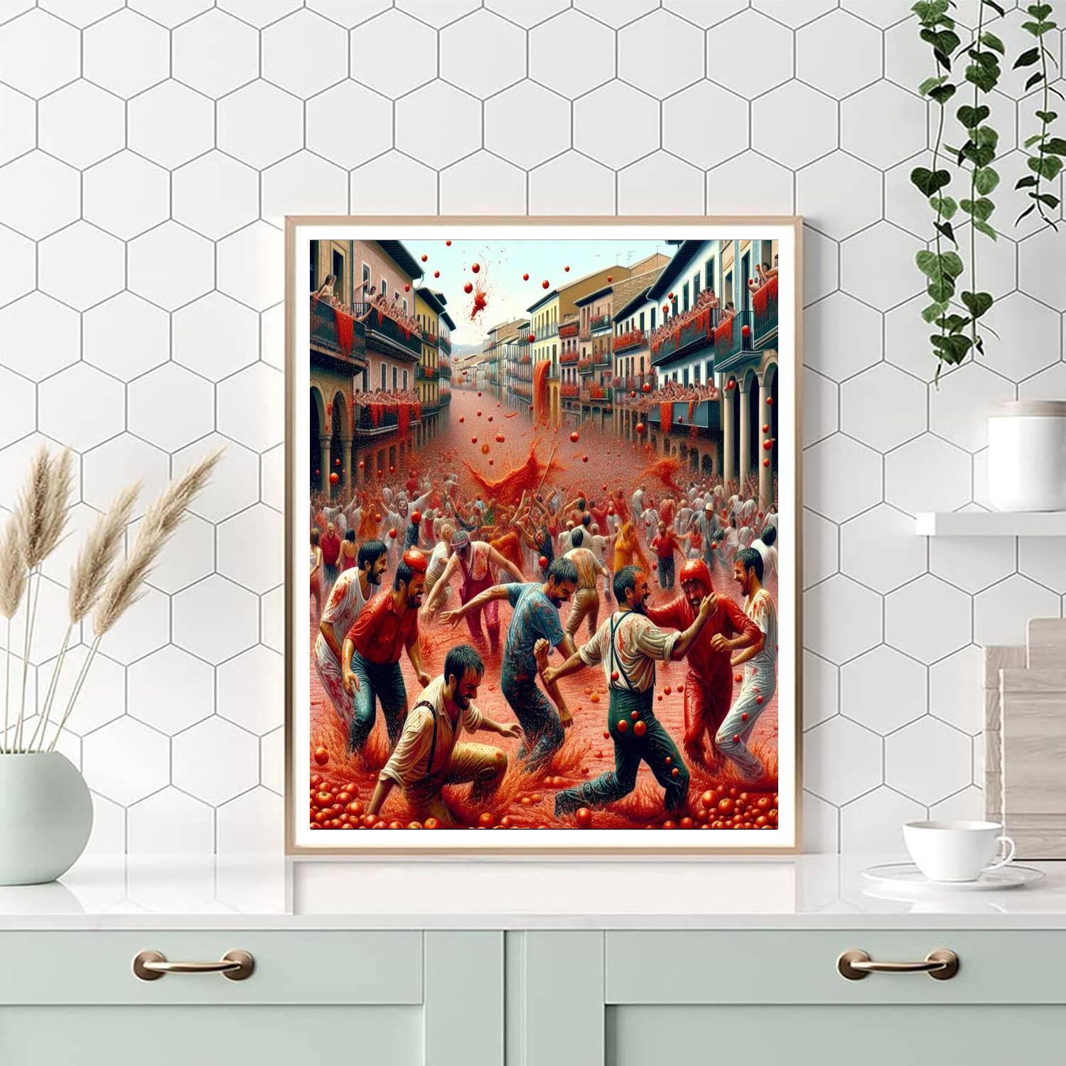 Tomatina Festival - Buñol DIY Paint By Numbers