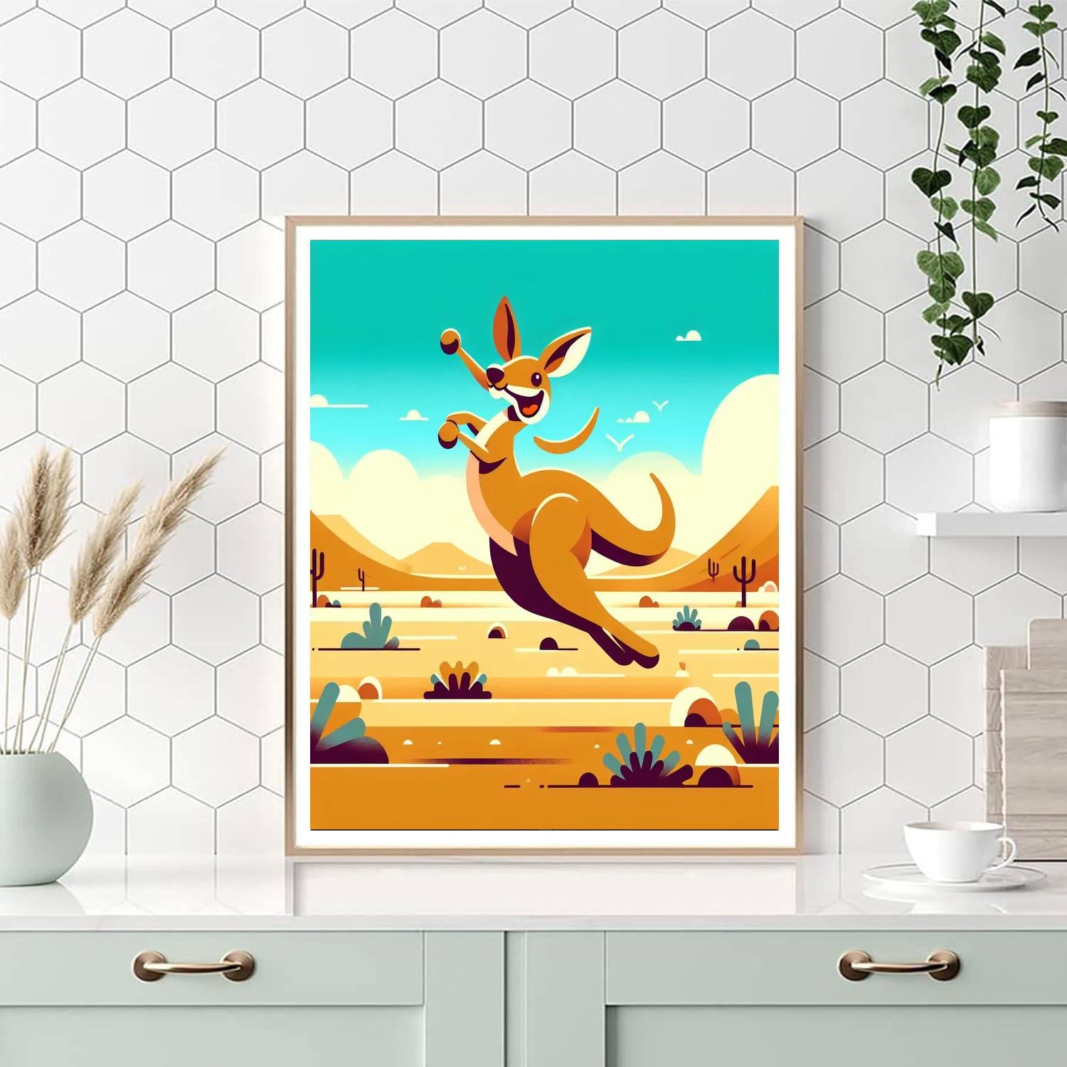 Bouncing Kangaroo Fun Numbered Painting Kits