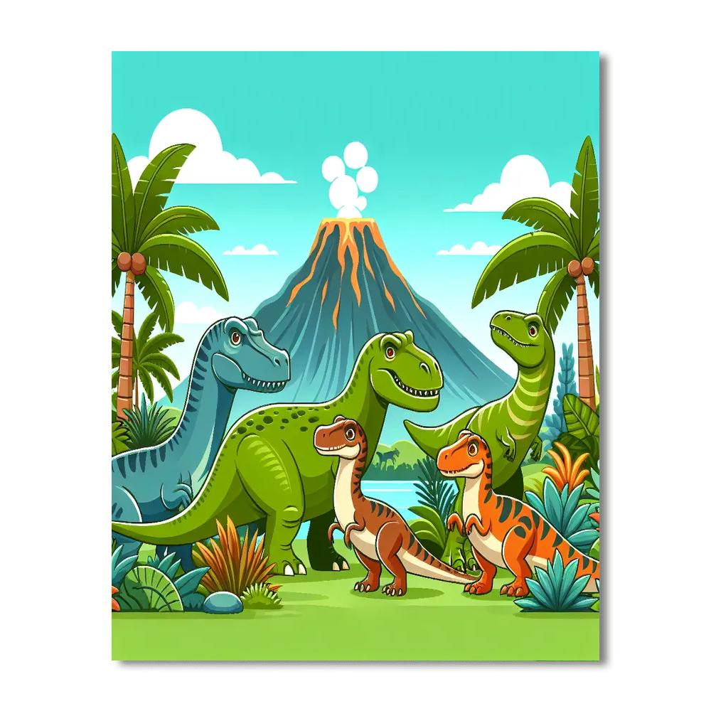 Fantastic Dinosaur Realm Painting By Numbers Kit