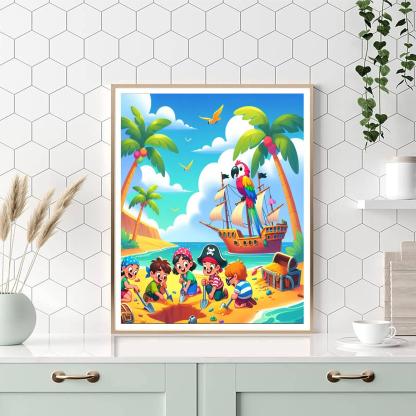 Pirate Island Treasure Quest Painting Number Kit