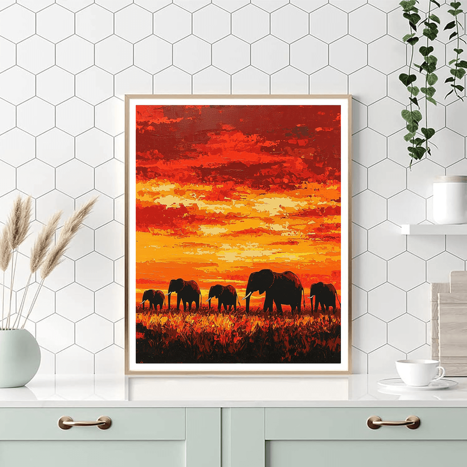 Georgia O'Keeffe Inspired Majestic Safari Silhouette  Paint By Numbers Art