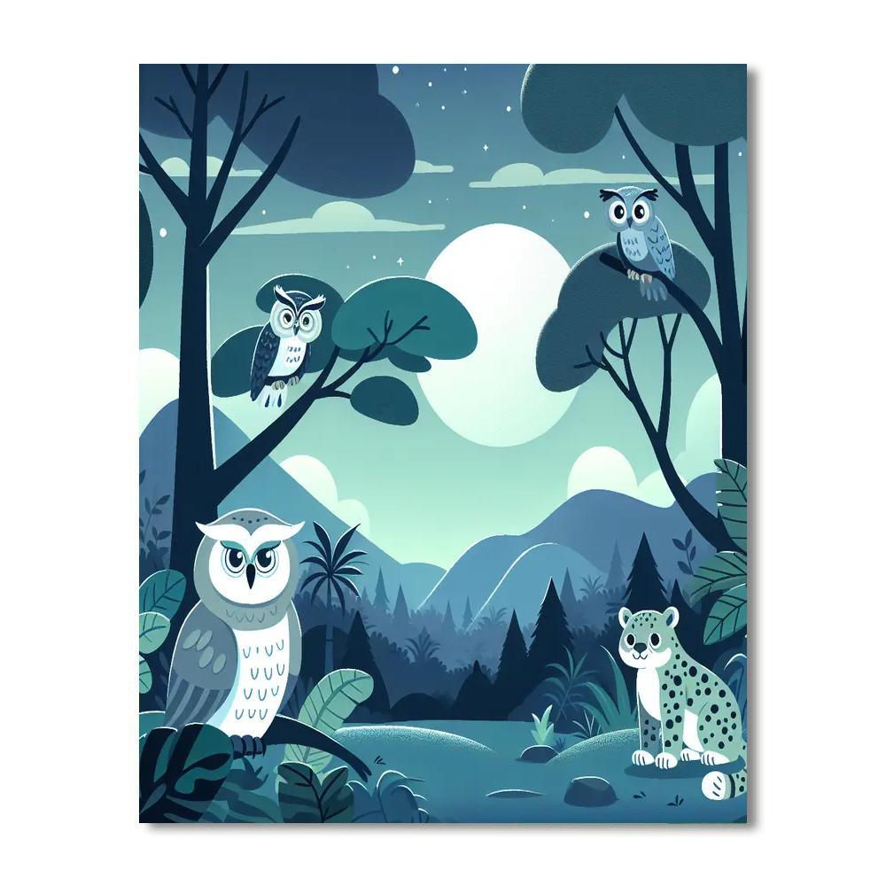 Magical Moonlight Safari Painting By Numbers Kit