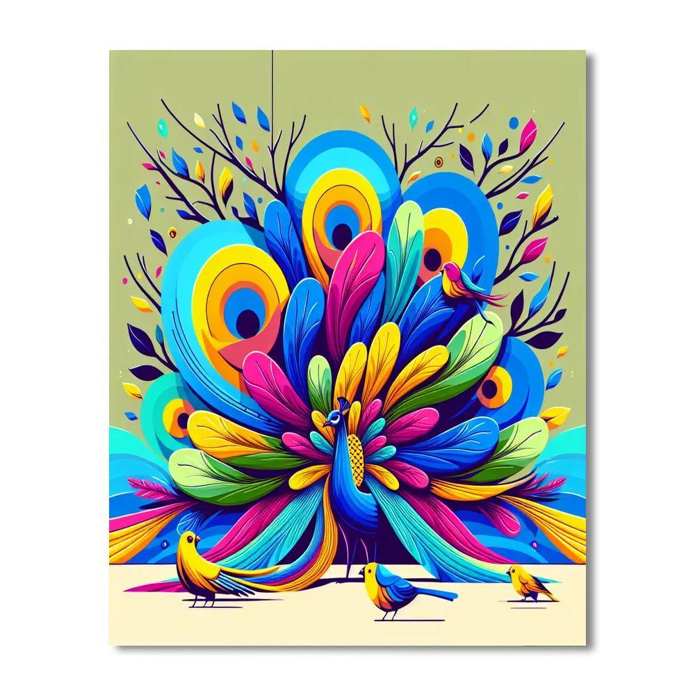 Artistic Bird Paradise Painting Number Kit