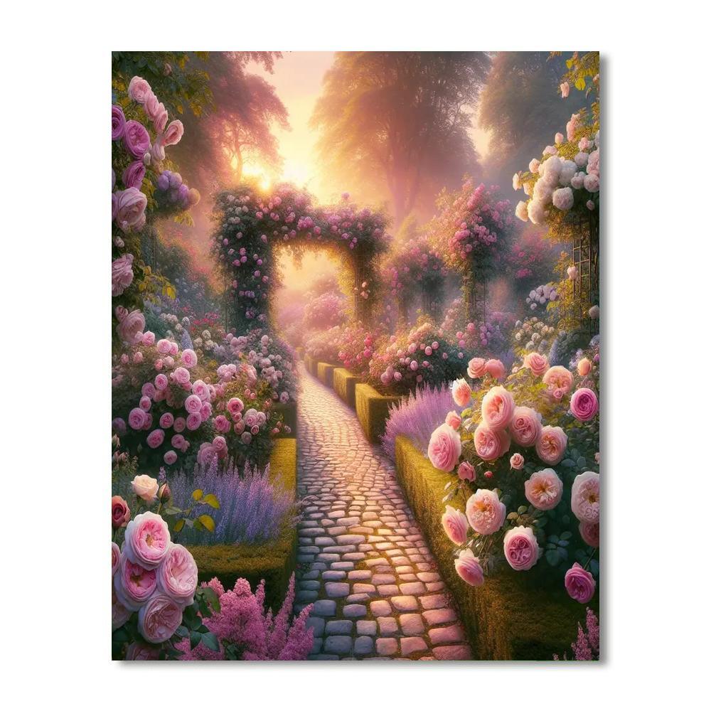 Elegant Victorian Rose Garden DIY Paint By Numbers