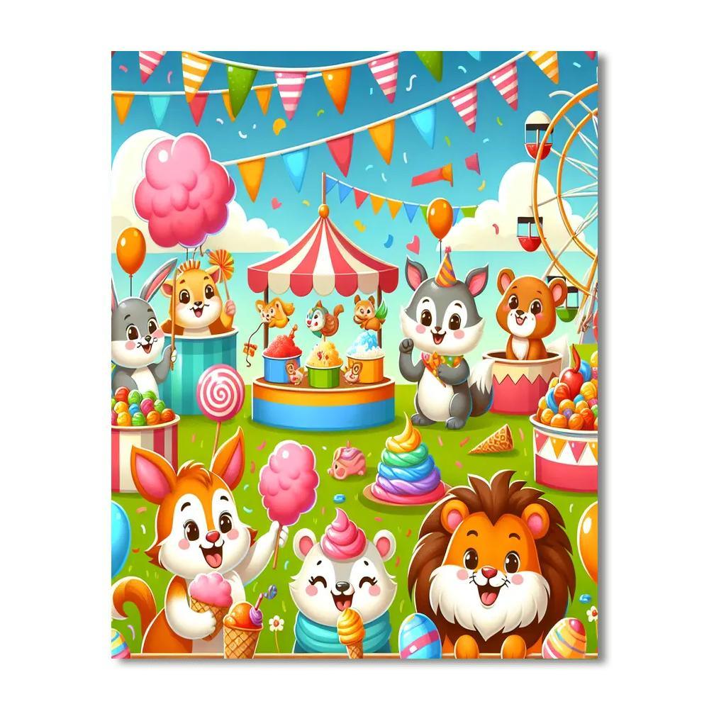 Charming Animal Carnival Paint By Numbers