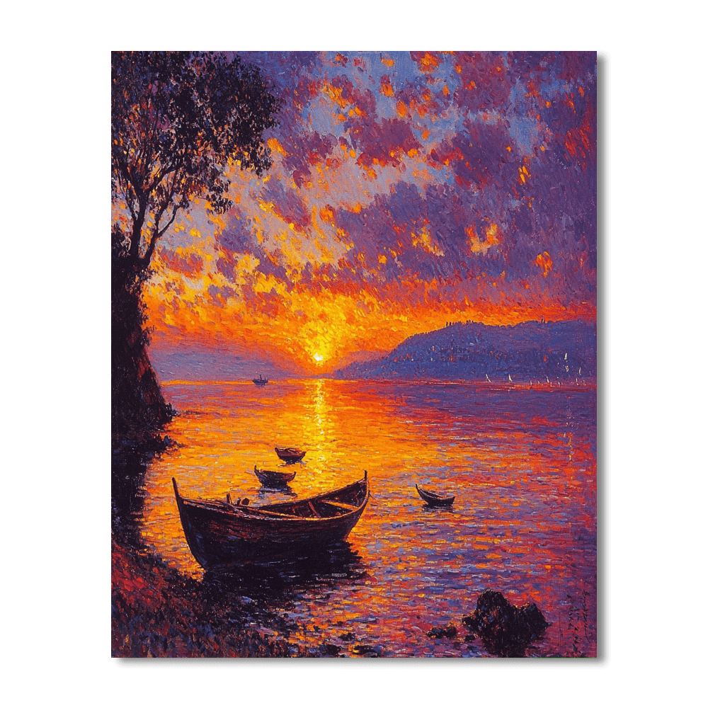 J.M.W. Turner Inspired Sunset Reverie  Paint By Numbers