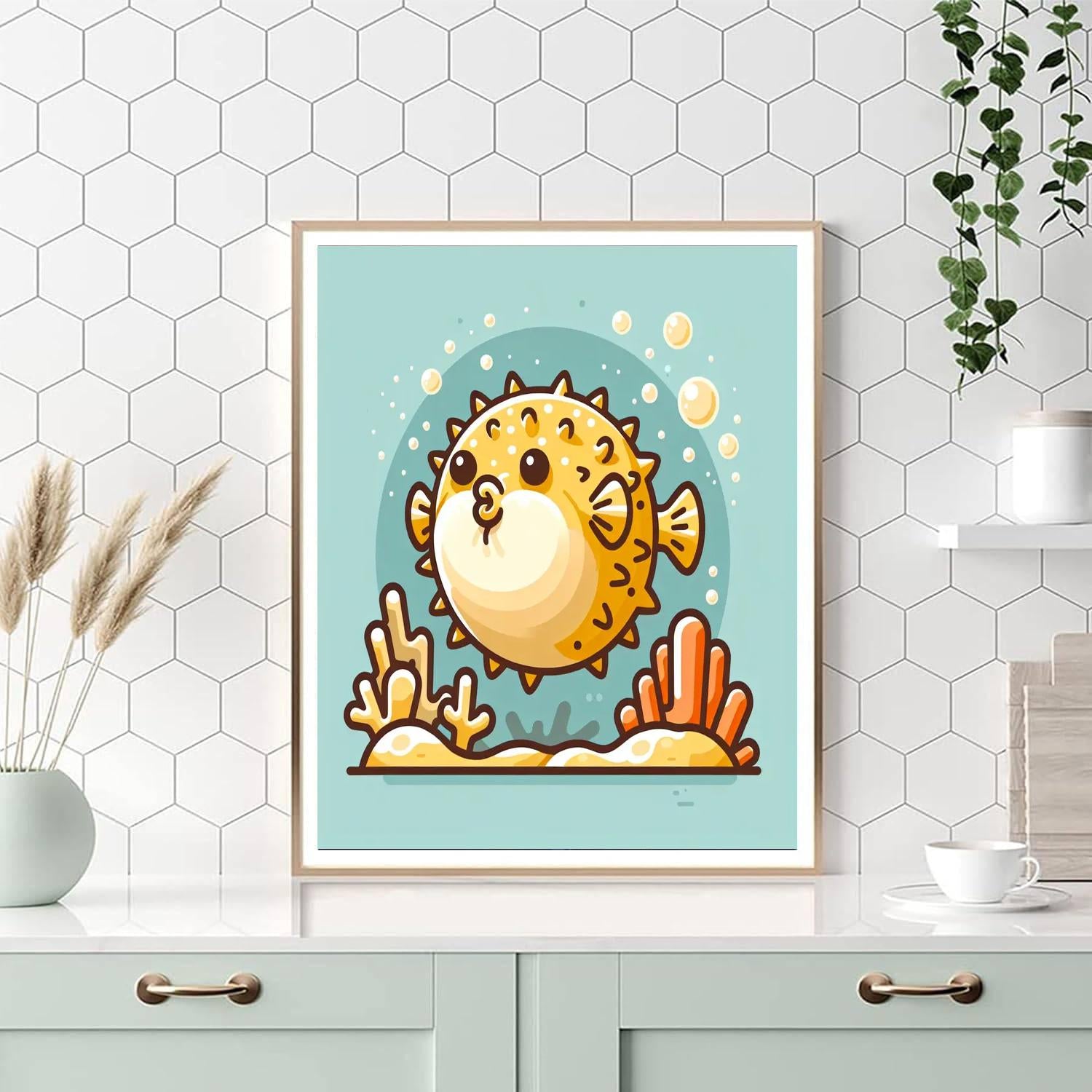 Peppy Pufferfish Paint By Numbers Art