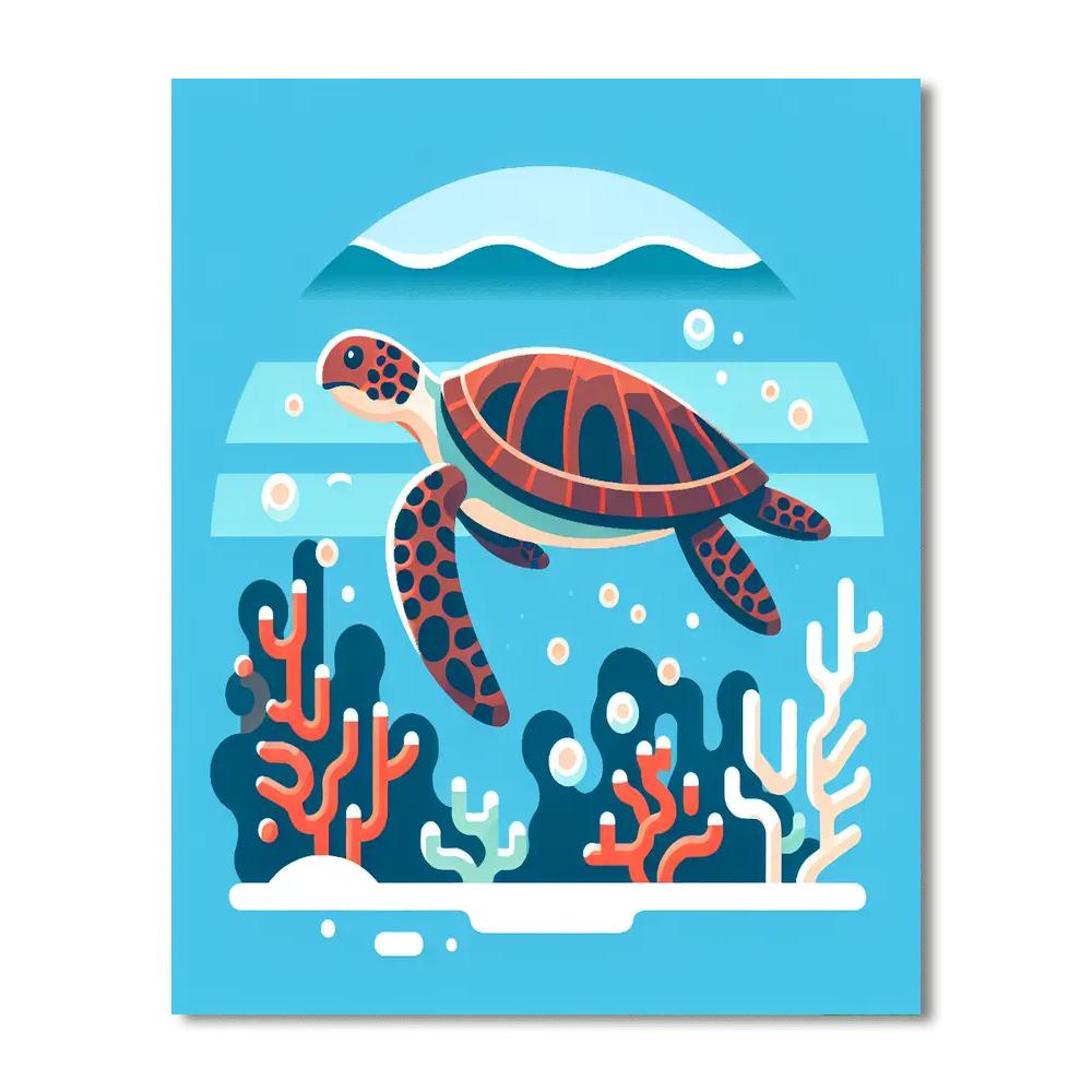 Gentle Sea Turtle Odyssey Paint By Number