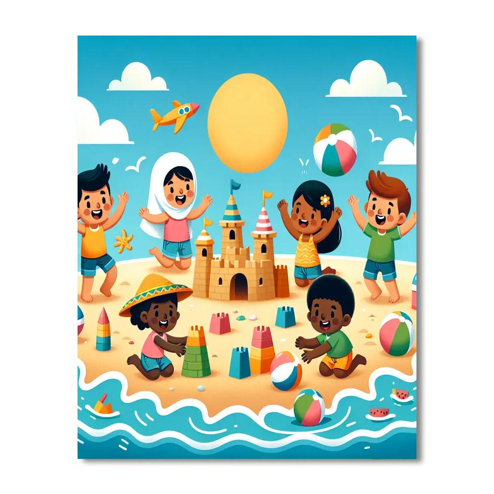Charming Beach Party Number Painting