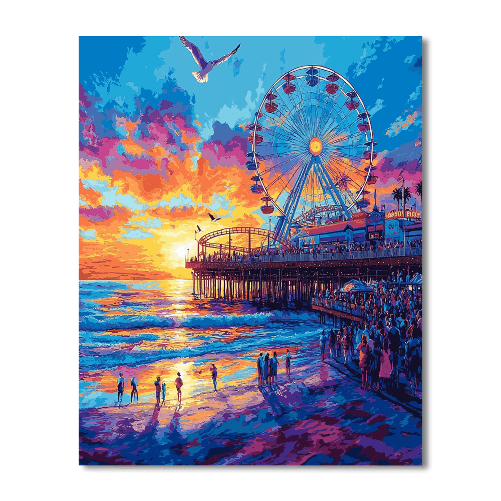 Santa Monica Pier - Los Angeles, Usa Numbered Painting Kits