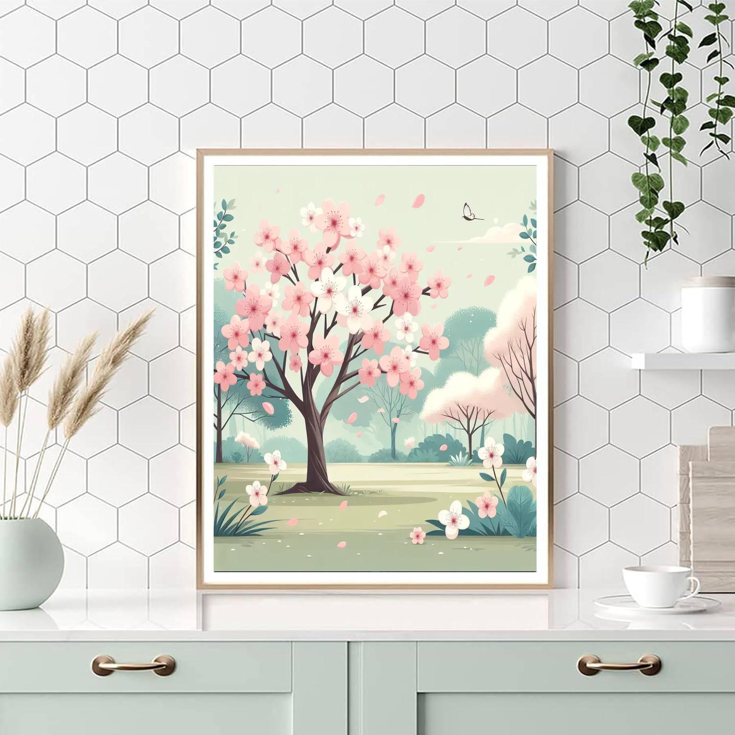 Cherry Blossom Dreamland Numbered Painting Kits