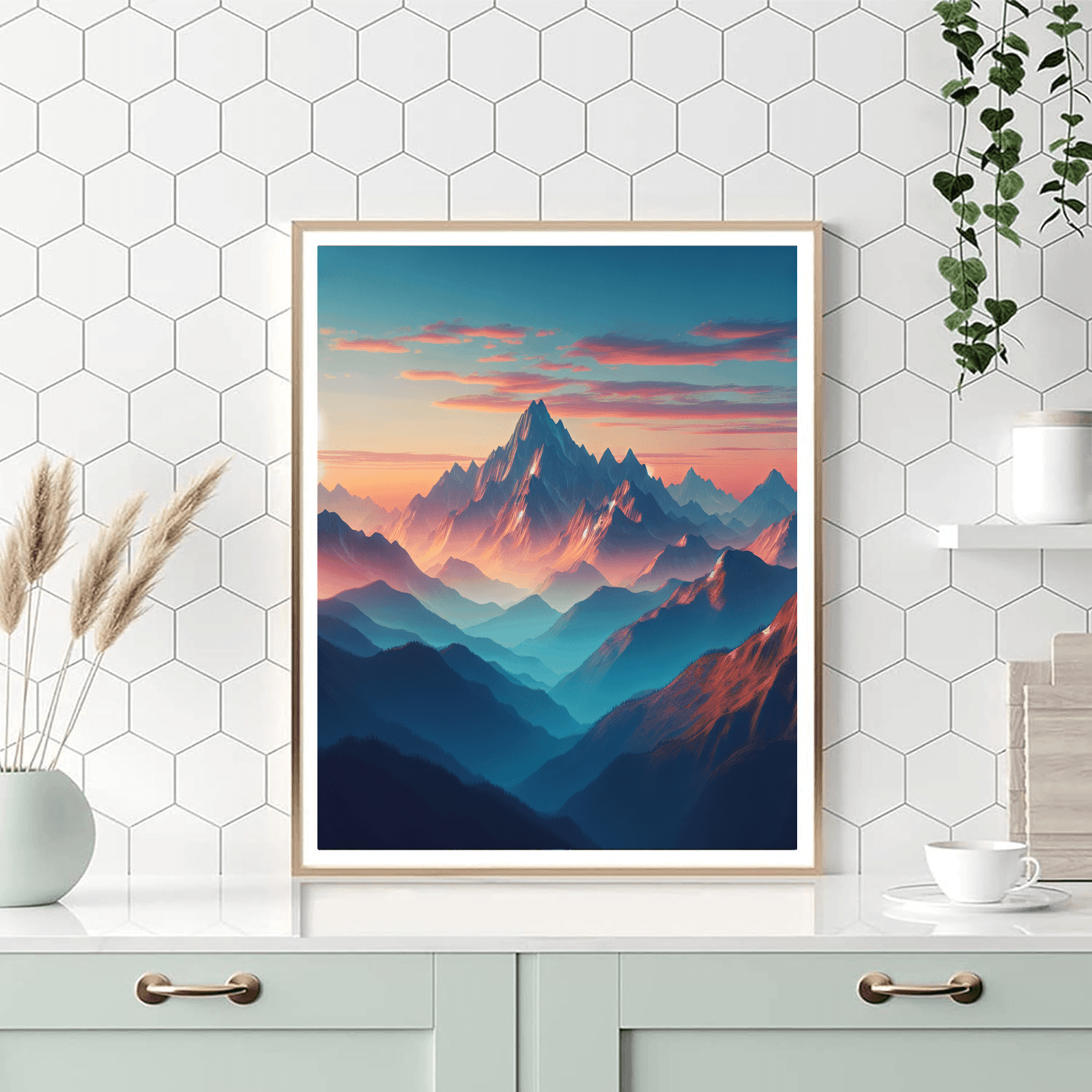 Majestic Mountains At Dawn Painting By Numbers Kit