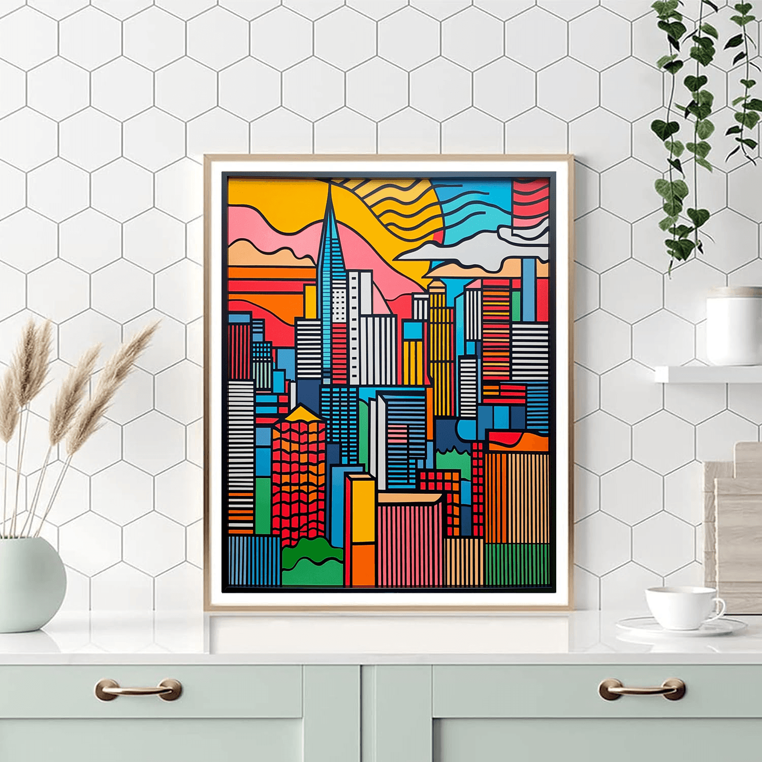 Roy Lichtenstein Inspired Cityscape Vibes  Paint By Color