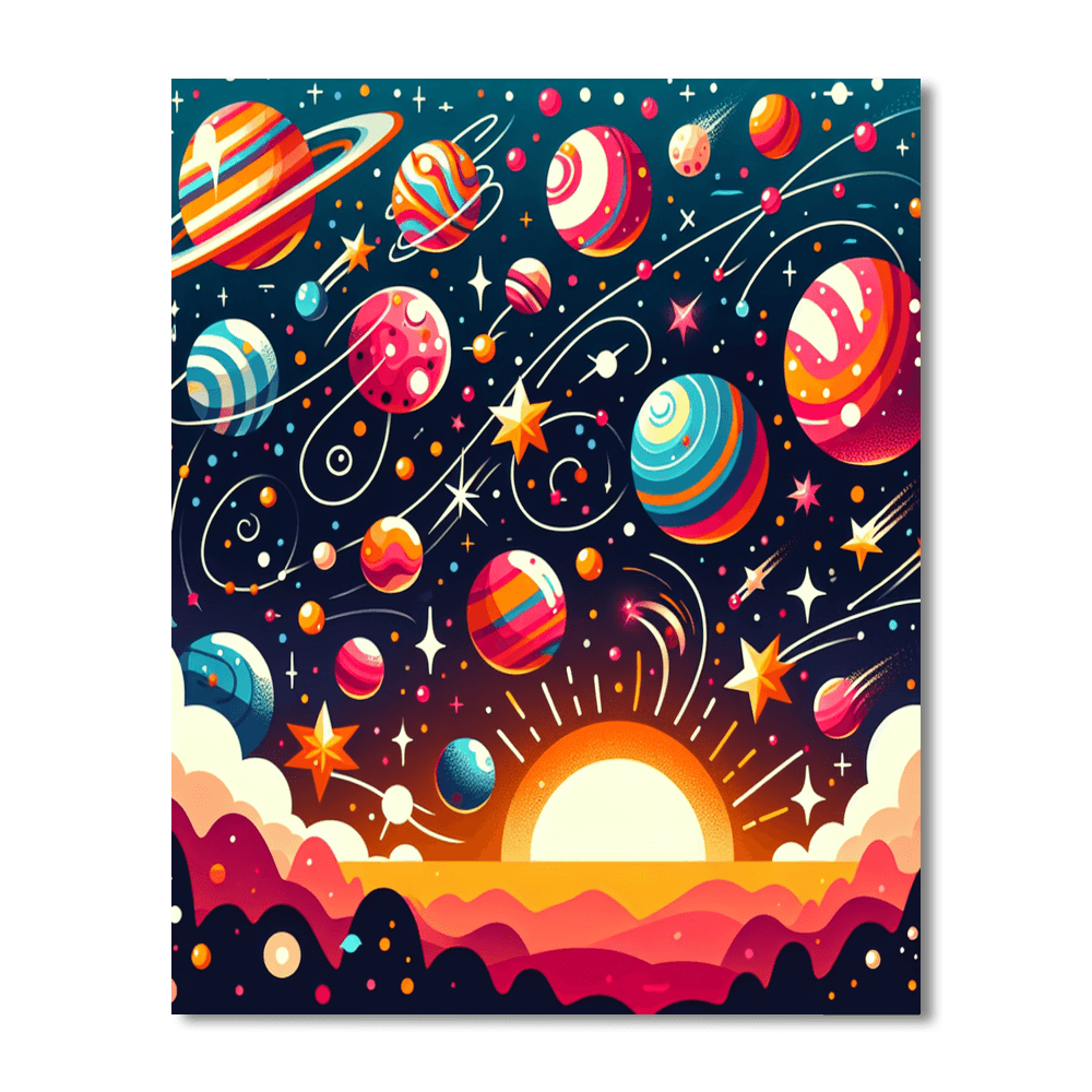 Groovy Galaxy Number Painting