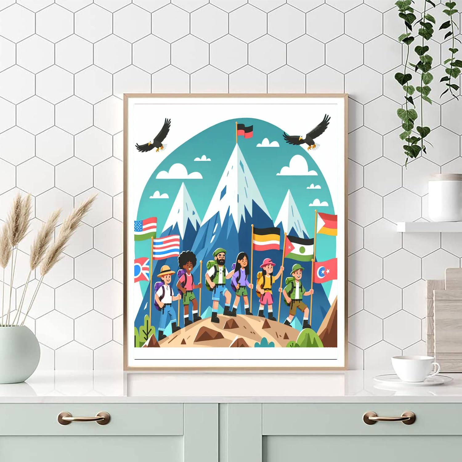 Mountain Expedition Discovery Number Painting